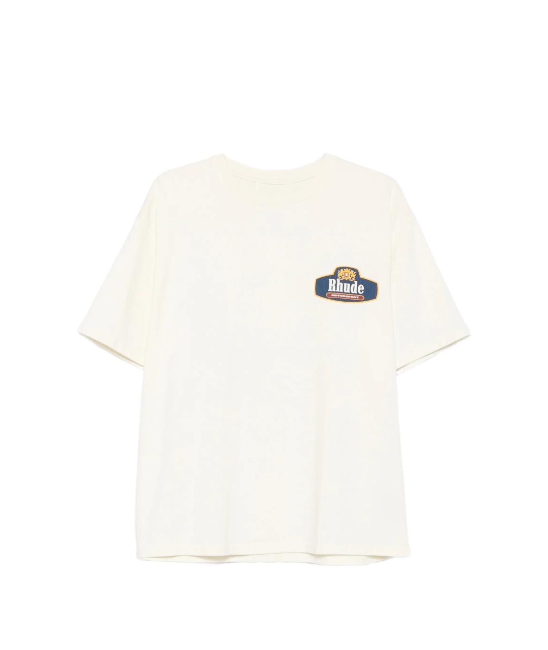RHUDE Белая хлопковая футболка, фото 1