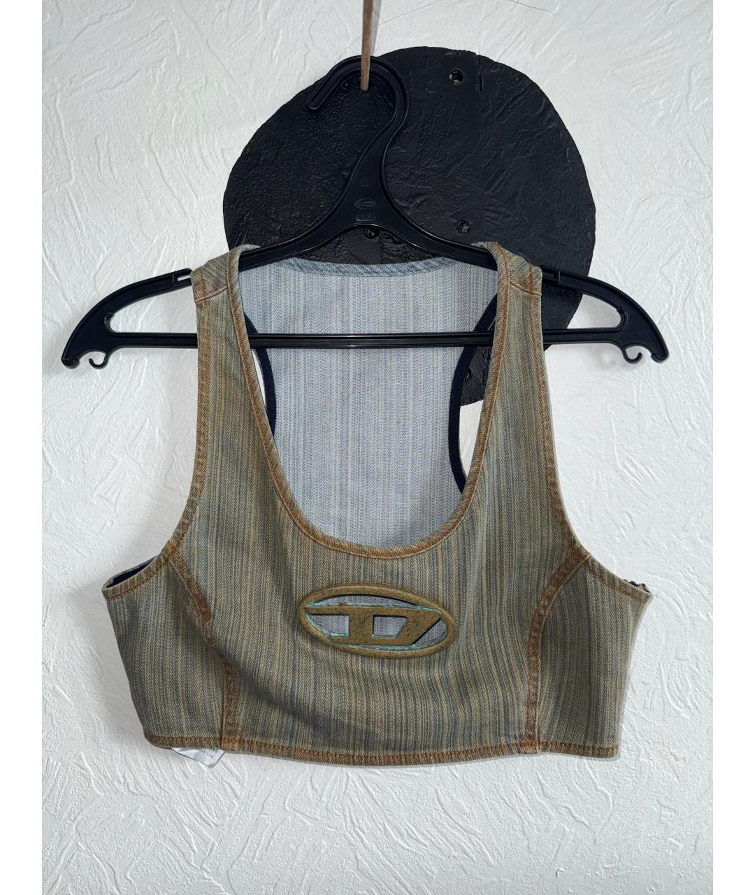 DIESEL Серая деним майка, фото 5