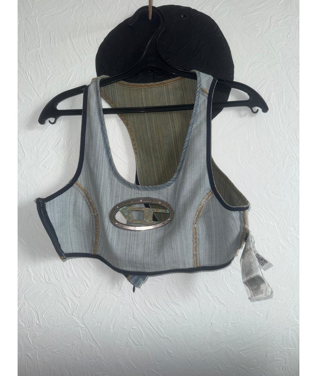 DIESEL Серая деним майка, фото 3