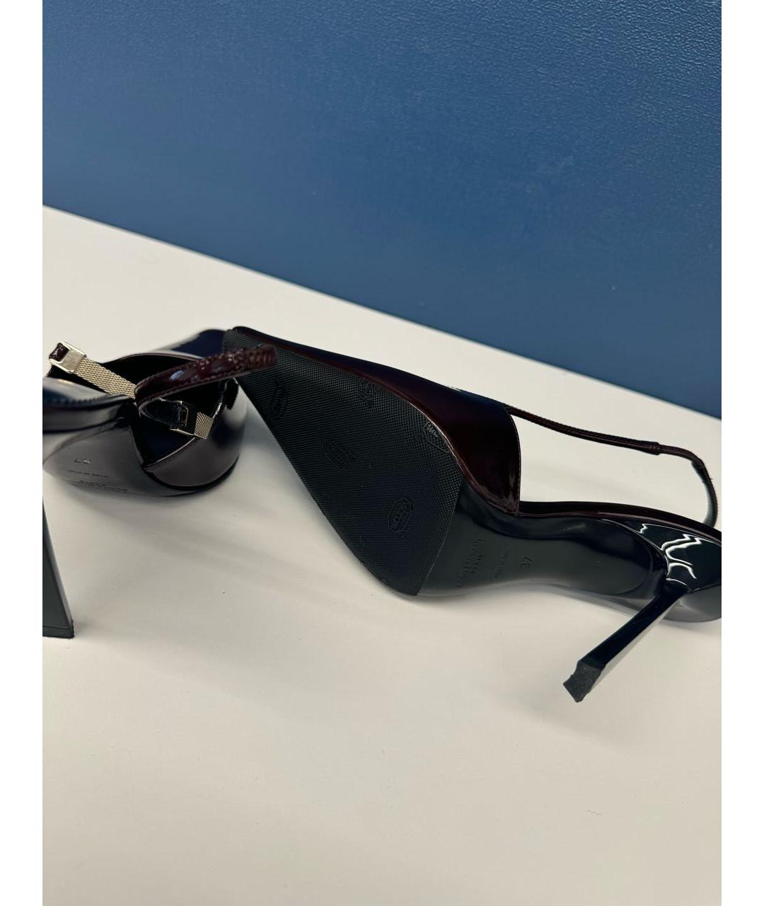SAINT LAURENT Бордовые туфли из лакированной кожи, фото 5