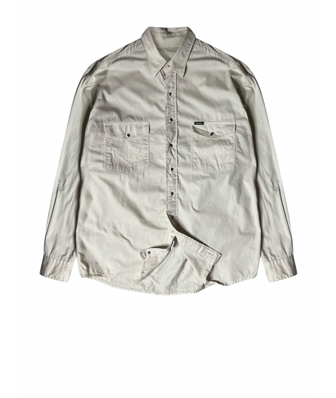 VERSACE Бежевая хлопковая кэжуал рубашка, фото 1