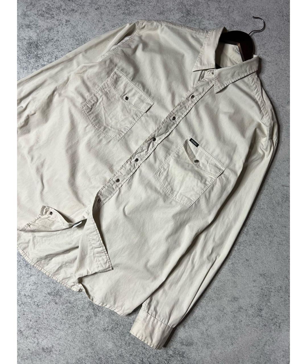 VERSACE Бежевая хлопковая кэжуал рубашка, фото 2