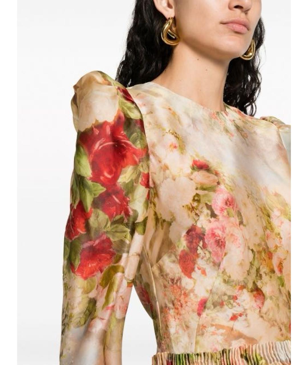 ZIMMERMANN Мульти шелковое коктейльное платье, фото 4