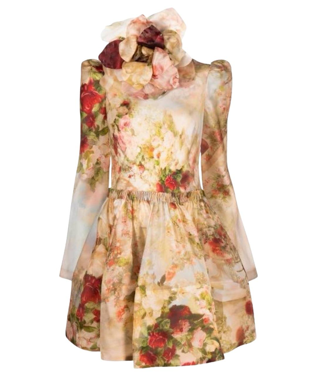 ZIMMERMANN Мульти шелковое коктейльное платье, фото 1