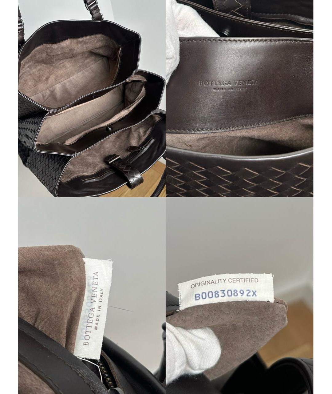 BOTTEGA VENETA Коричневая кожаная сумка с короткими ручками, фото 5