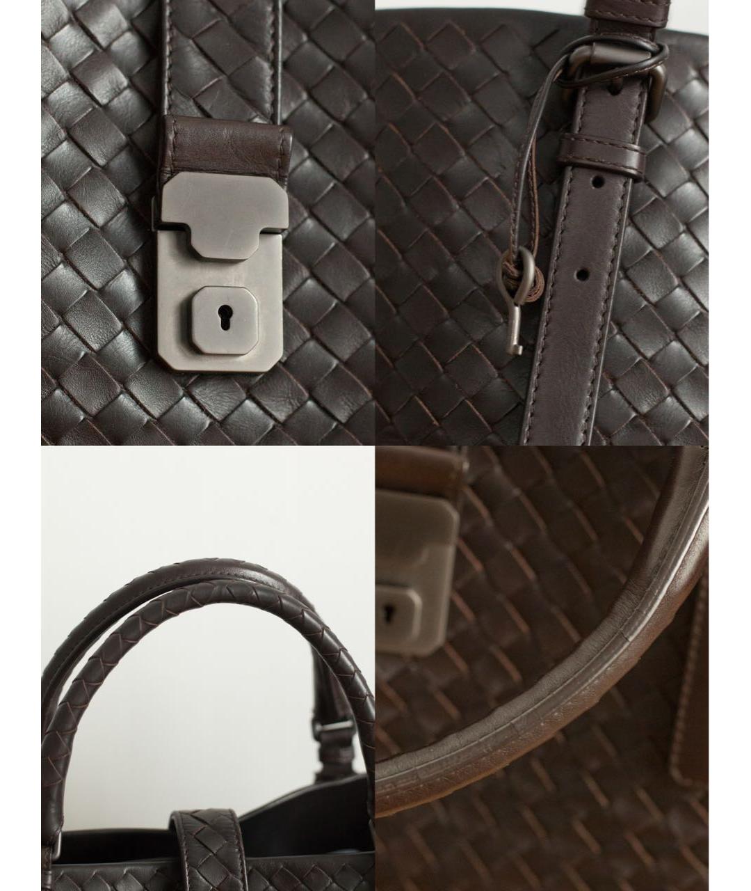 BOTTEGA VENETA Коричневая кожаная сумка с короткими ручками, фото 7