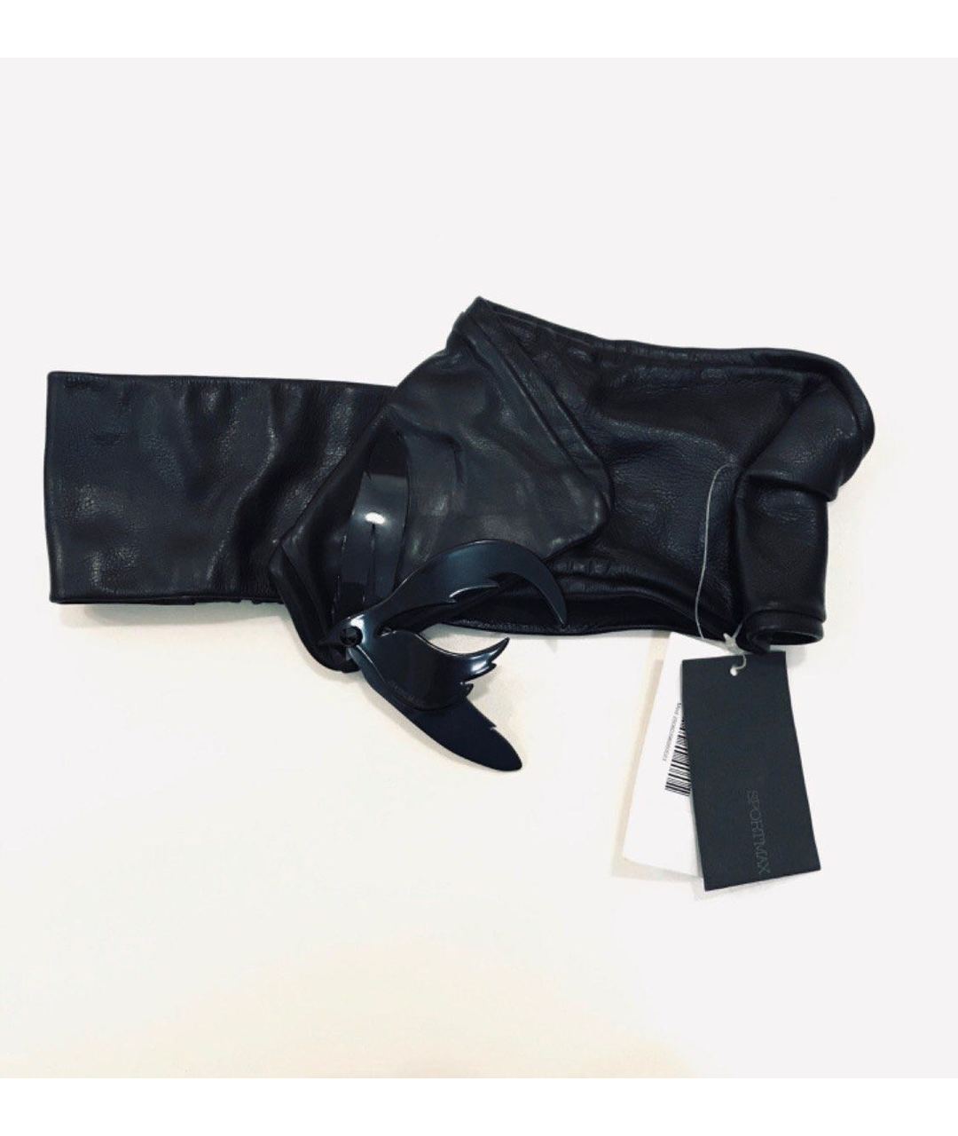 SPORTMAX Черный кожаный ремень, фото 6
