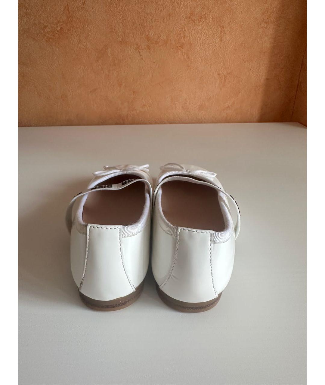 CHRISTIAN DIOR Белые кожаные балетки, фото 4
