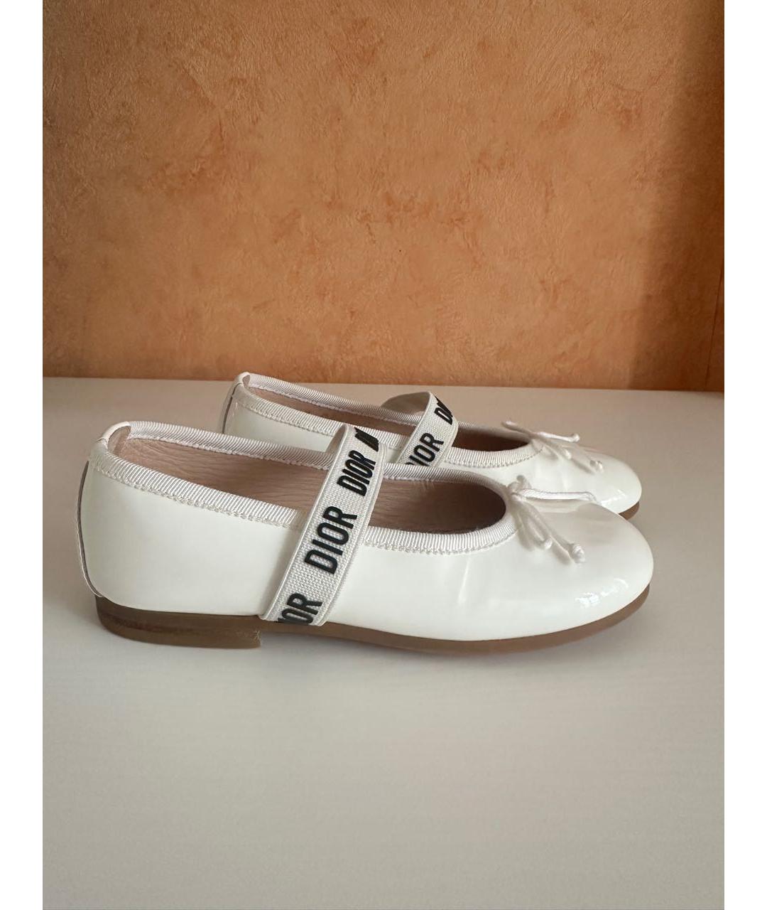 CHRISTIAN DIOR Белые кожаные балетки, фото 5