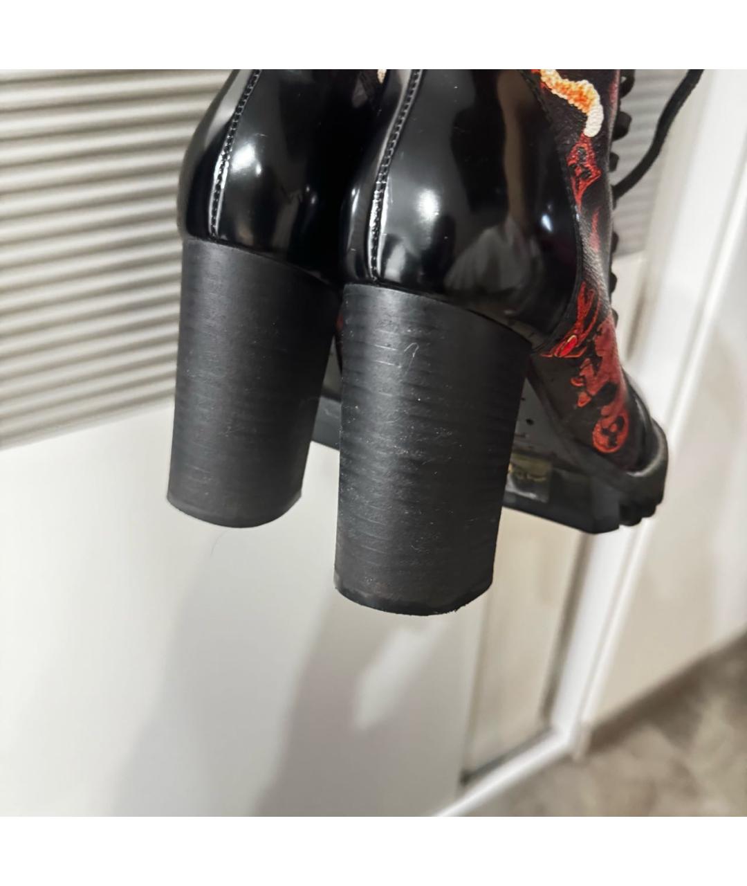 LOUIS VUITTON Черные кожаные ботильоны, фото 7