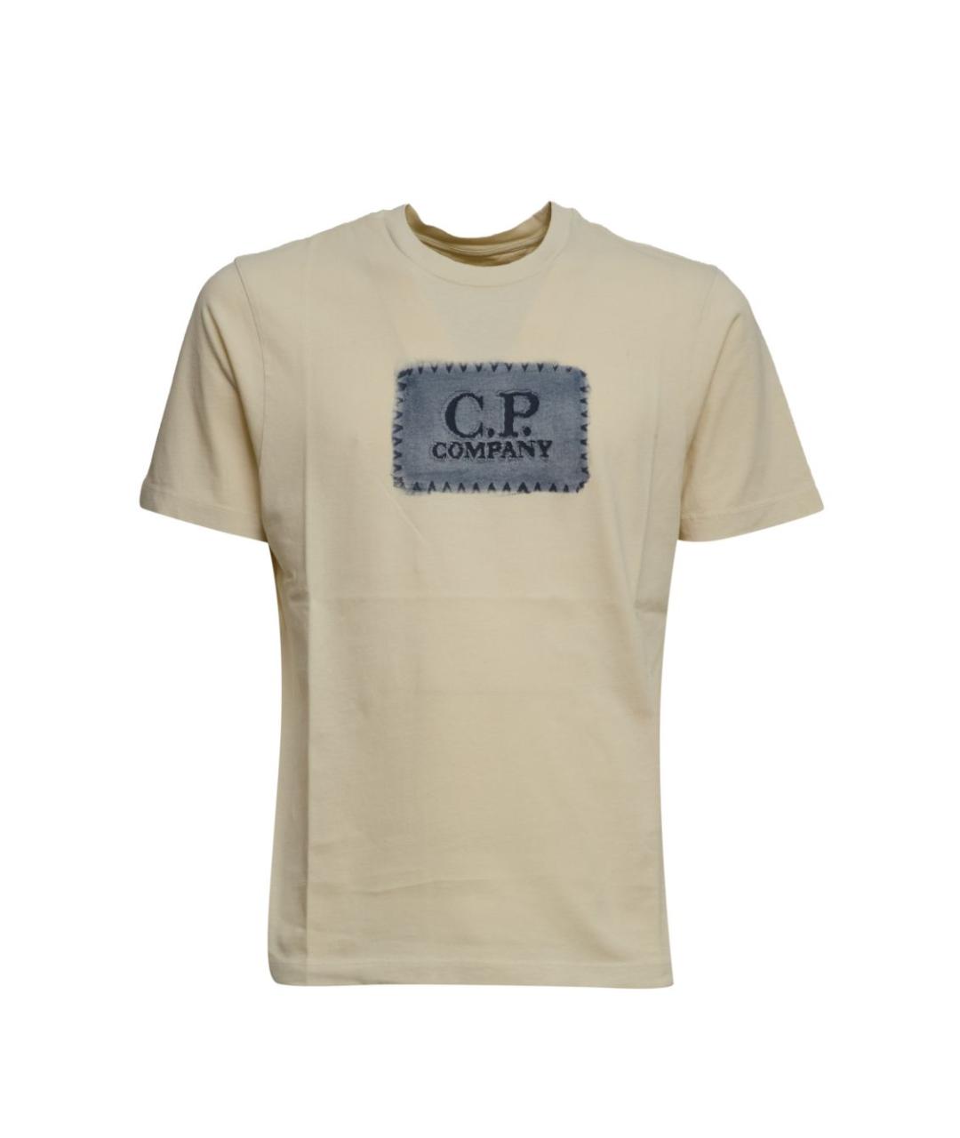 CP COMPANY Бежевая хлопковая футболка, фото 1