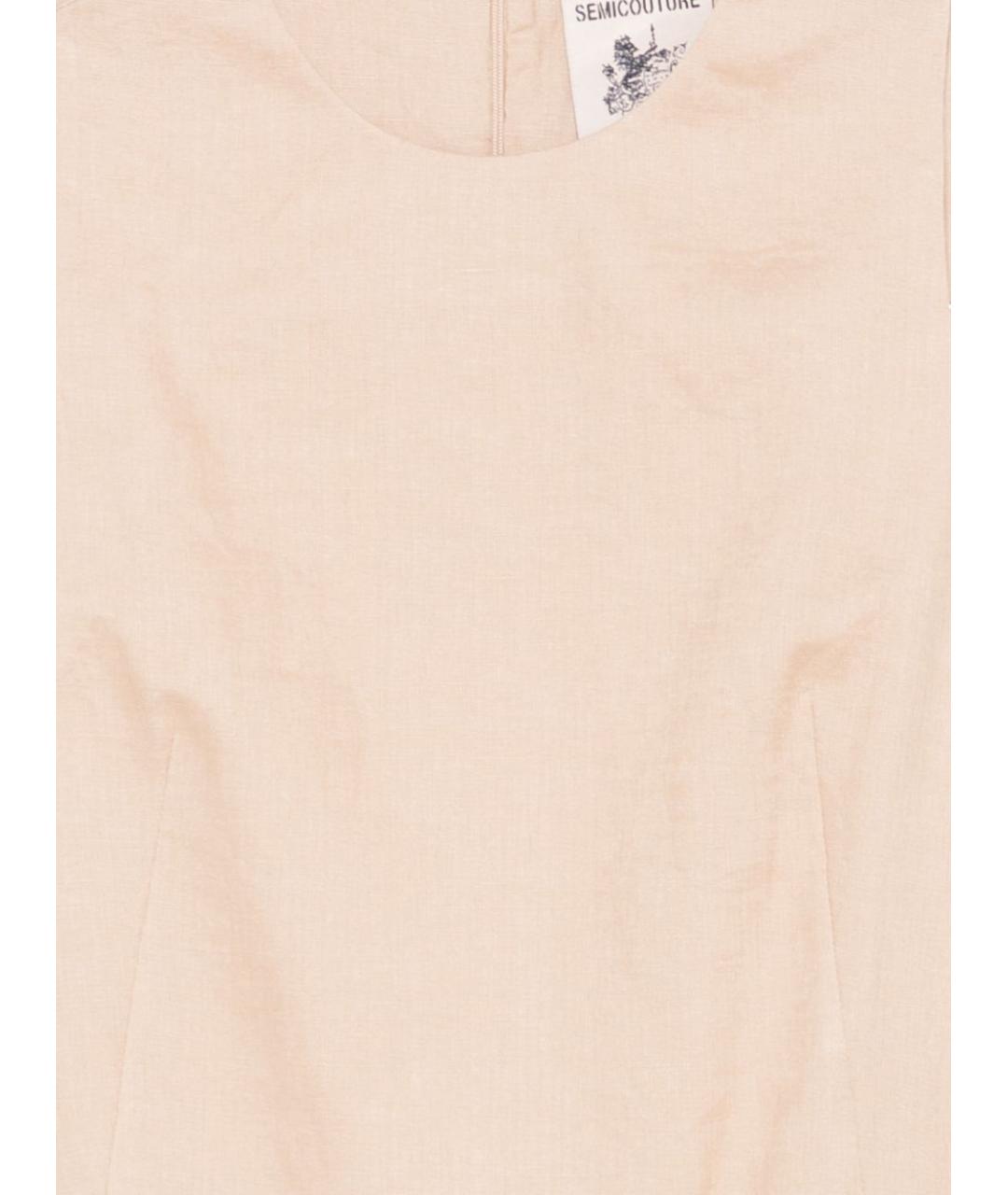 SEMICOUTURE Бежевое хлопковое платье, фото 3