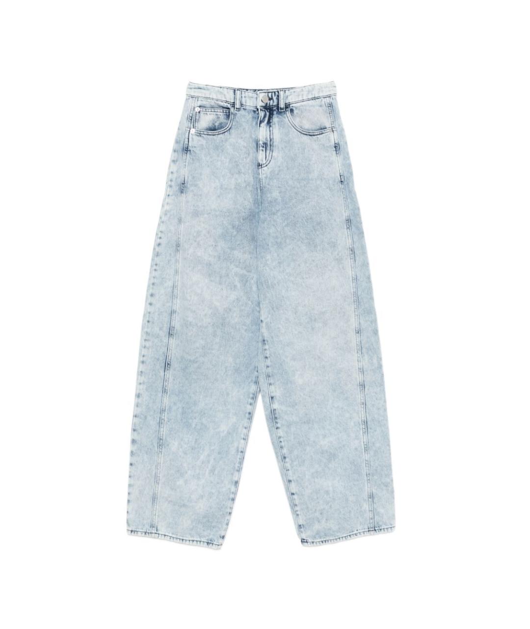 EMPORIO ARMANI Голубые хлопковые прямые джинсы, фото 1