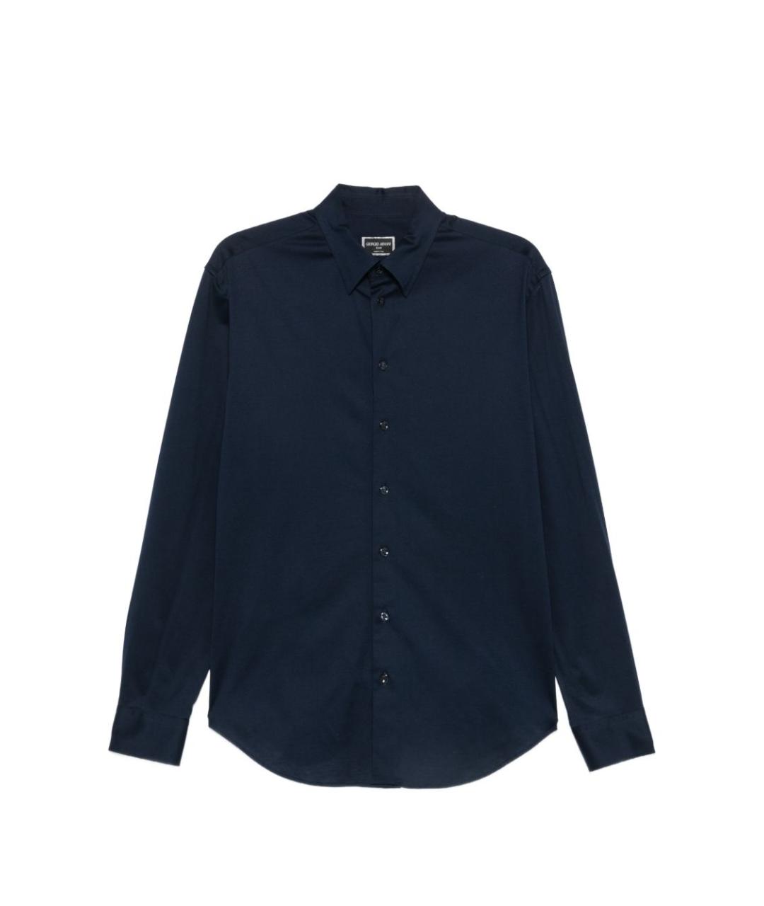 GIORGIO ARMANI Темно-синяя хлопковая кэжуал рубашка, фото 1