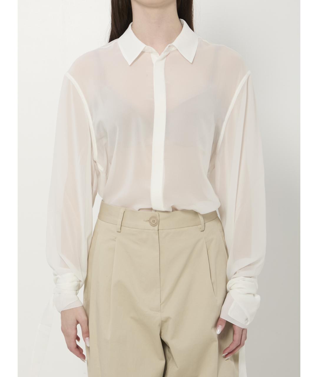 THE FRANKIE SHOP Белая полиэстеровая рубашка, фото 5