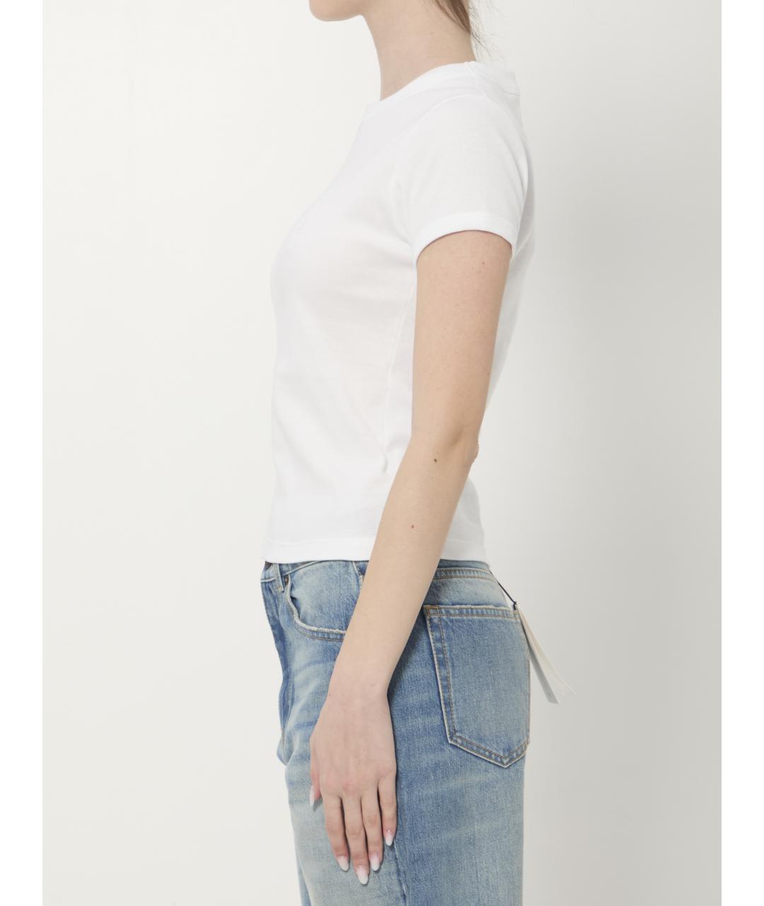 SAINT LAURENT Белая хлопковая футболка, фото 3