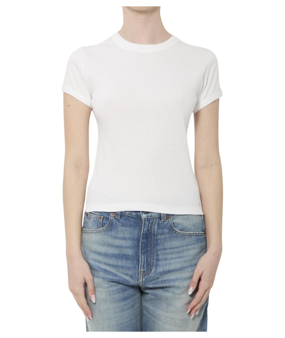 SAINT LAURENT Белая хлопковая футболка, фото 1