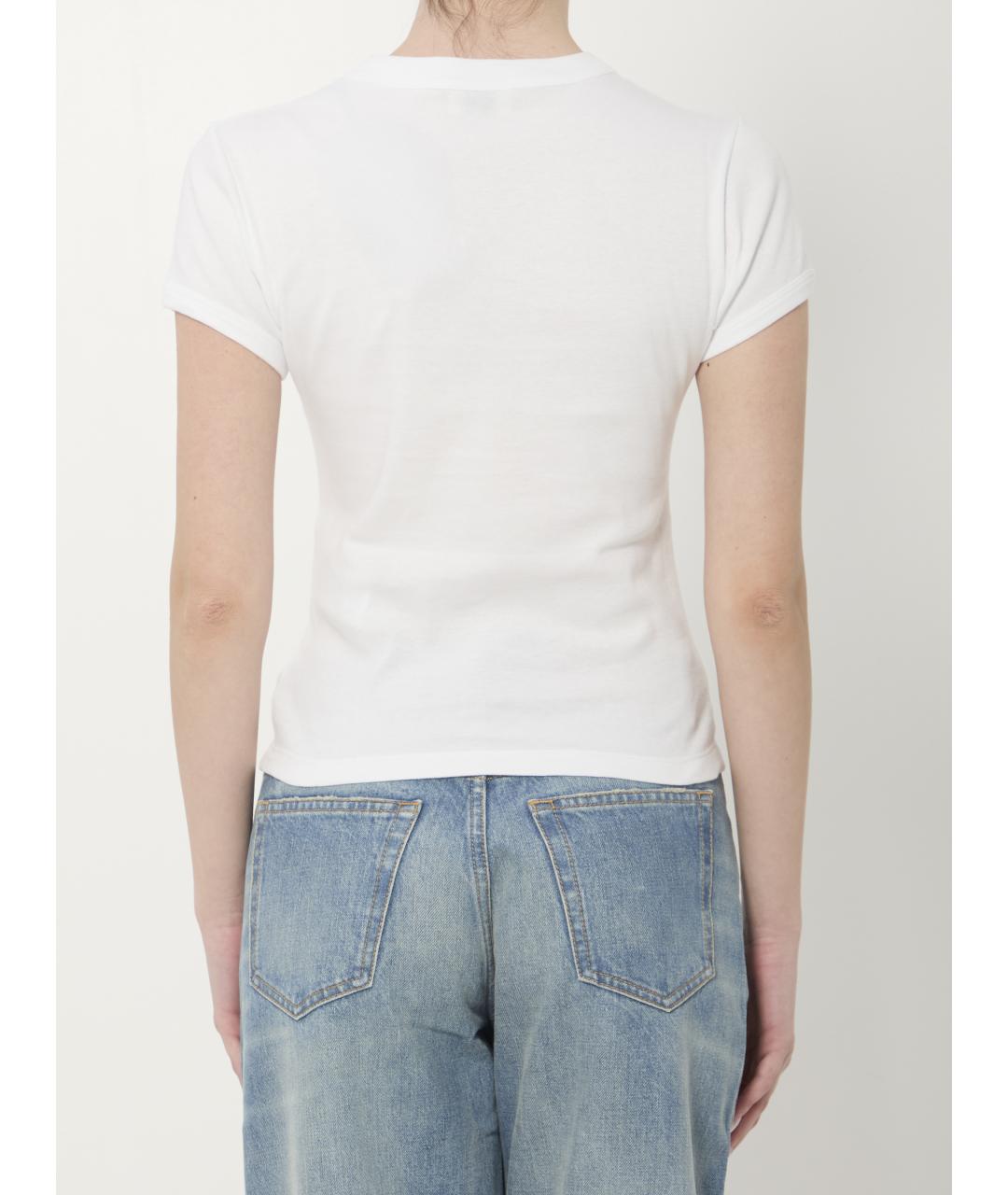 SAINT LAURENT Белая хлопковая футболка, фото 4