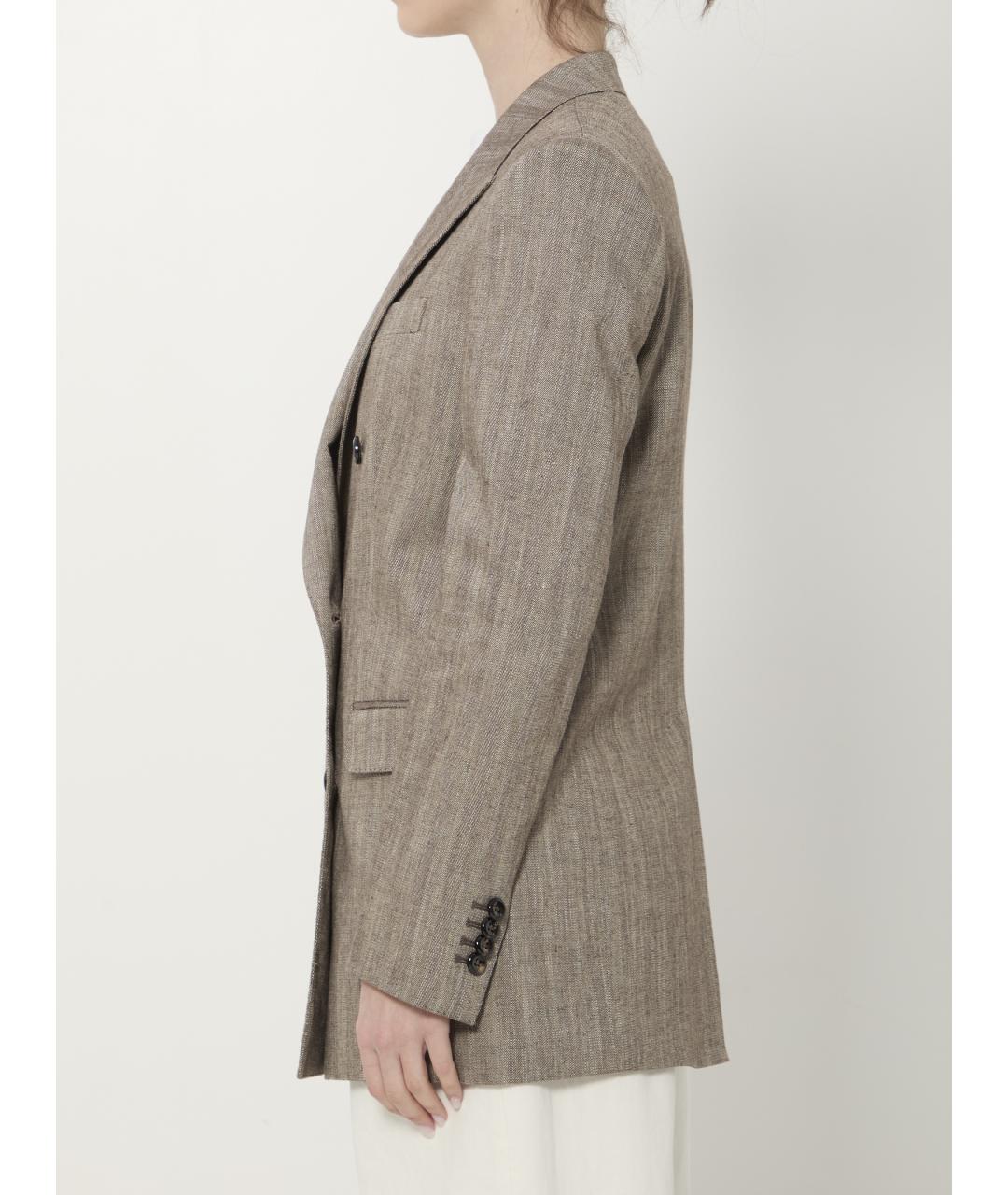 TAGLIATORE Бежевый вискозный жакет/пиджак, фото 3