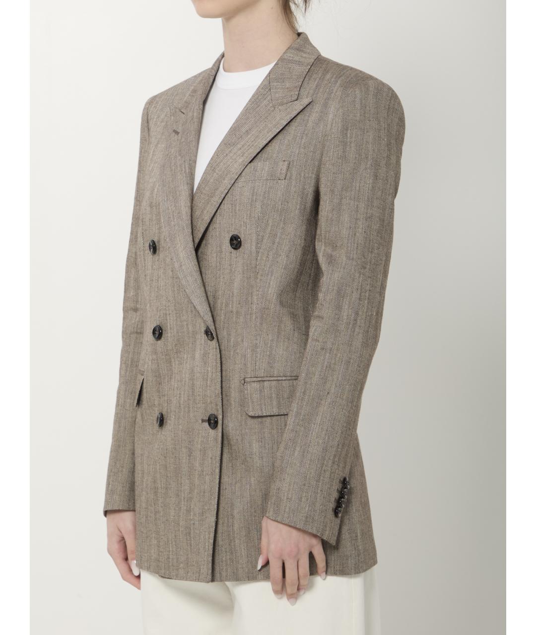 TAGLIATORE Бежевый вискозный жакет/пиджак, фото 2