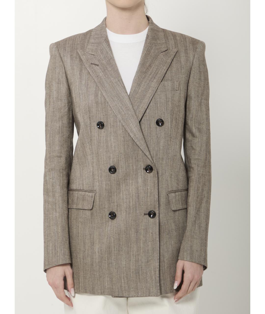 TAGLIATORE Бежевый вискозный жакет/пиджак, фото 5