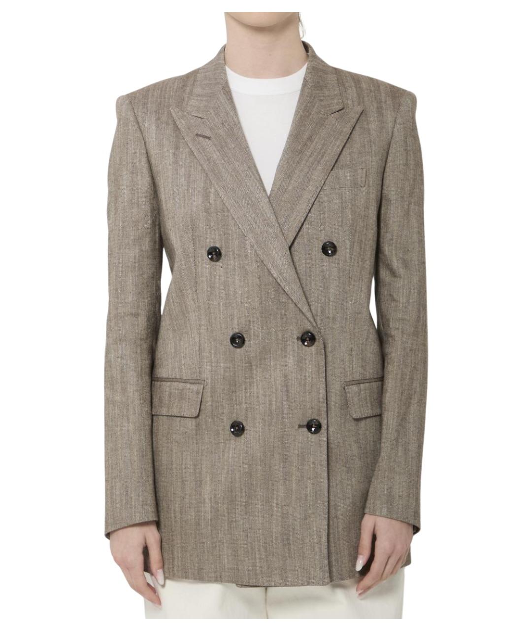 TAGLIATORE Бежевый вискозный жакет/пиджак, фото 1