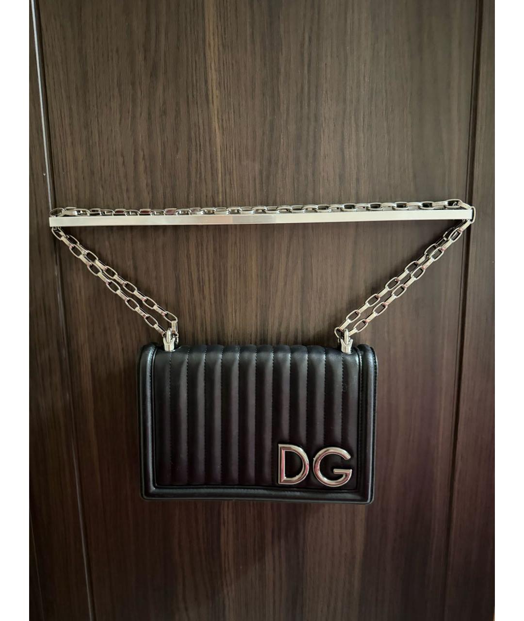 DOLCE&GABBANA Черная кожаная сумка через плечо, фото 5
