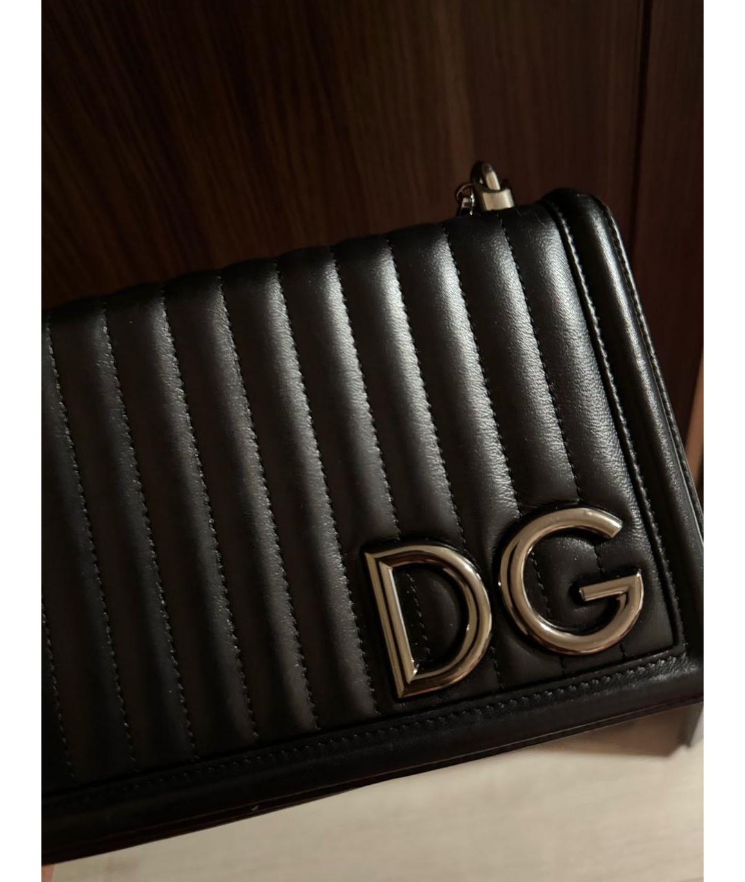 DOLCE&GABBANA Черная кожаная сумка через плечо, фото 3