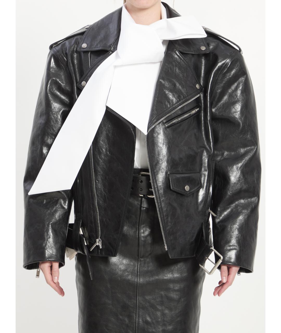 SAINT LAURENT Черная кожаная куртка, фото 2