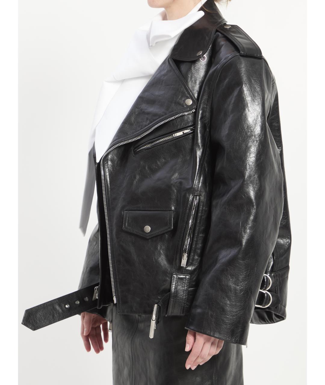 SAINT LAURENT Черная кожаная куртка, фото 3