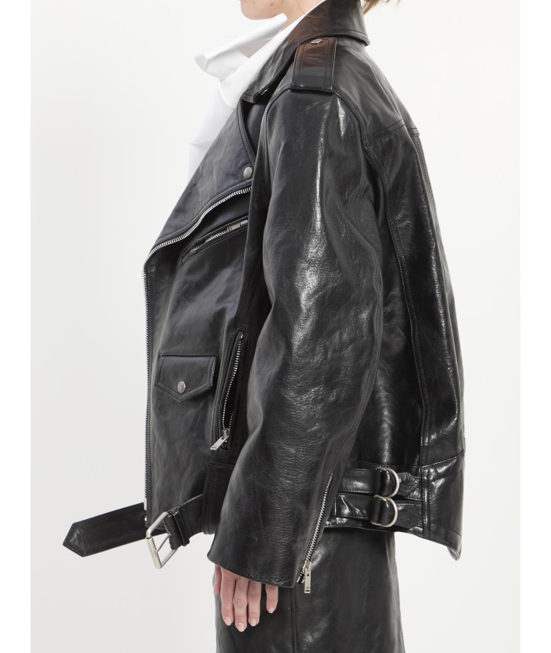 SAINT LAURENT Черная кожаная куртка, фото 4