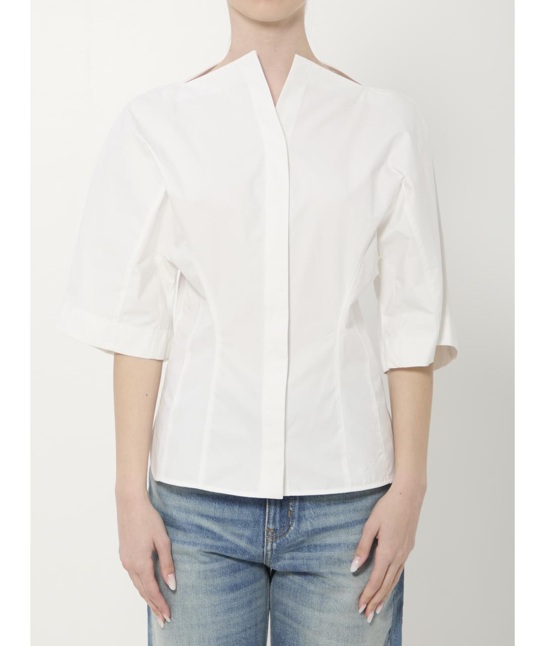 JACQUEMUS Белая хлопковая рубашка, фото 5