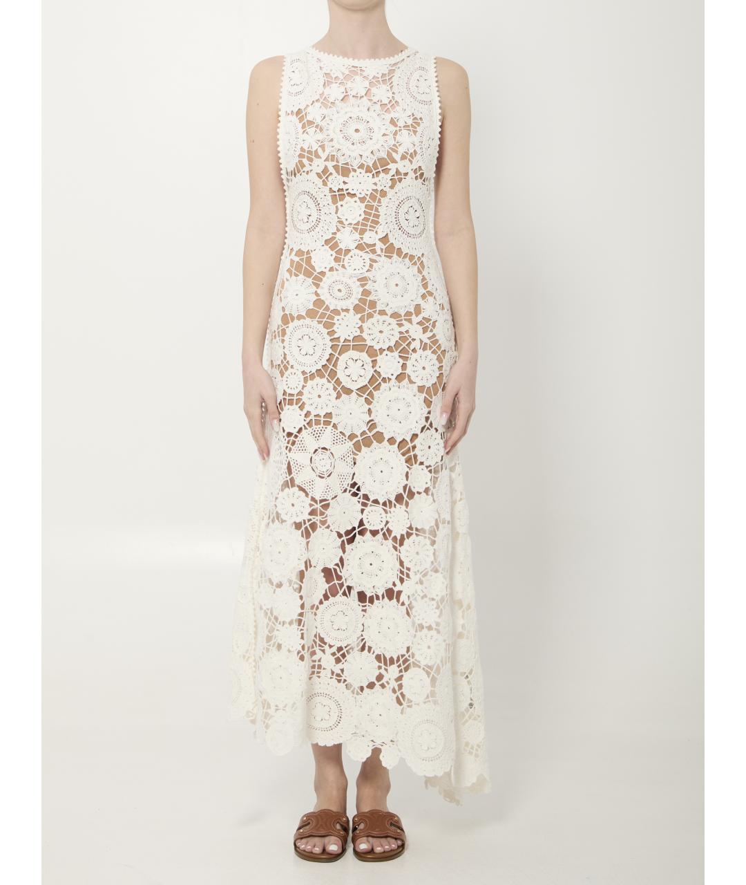 SELF-PORTRAIT Белое хлопковое повседневное платье, фото 5