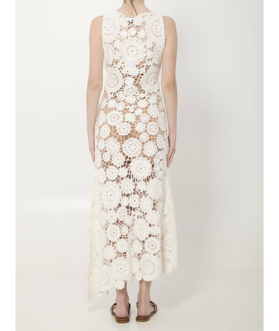 SELF-PORTRAIT Белое хлопковое повседневное платье, фото 4