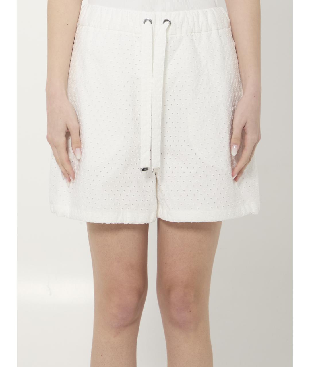 MONCLER Белые хлопковые шорты, фото 5