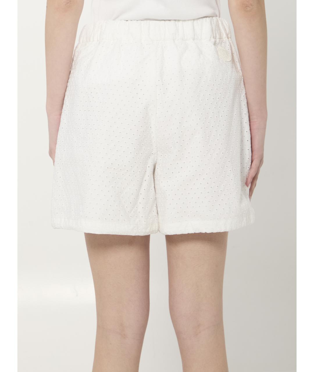 MONCLER Белые хлопковые шорты, фото 4