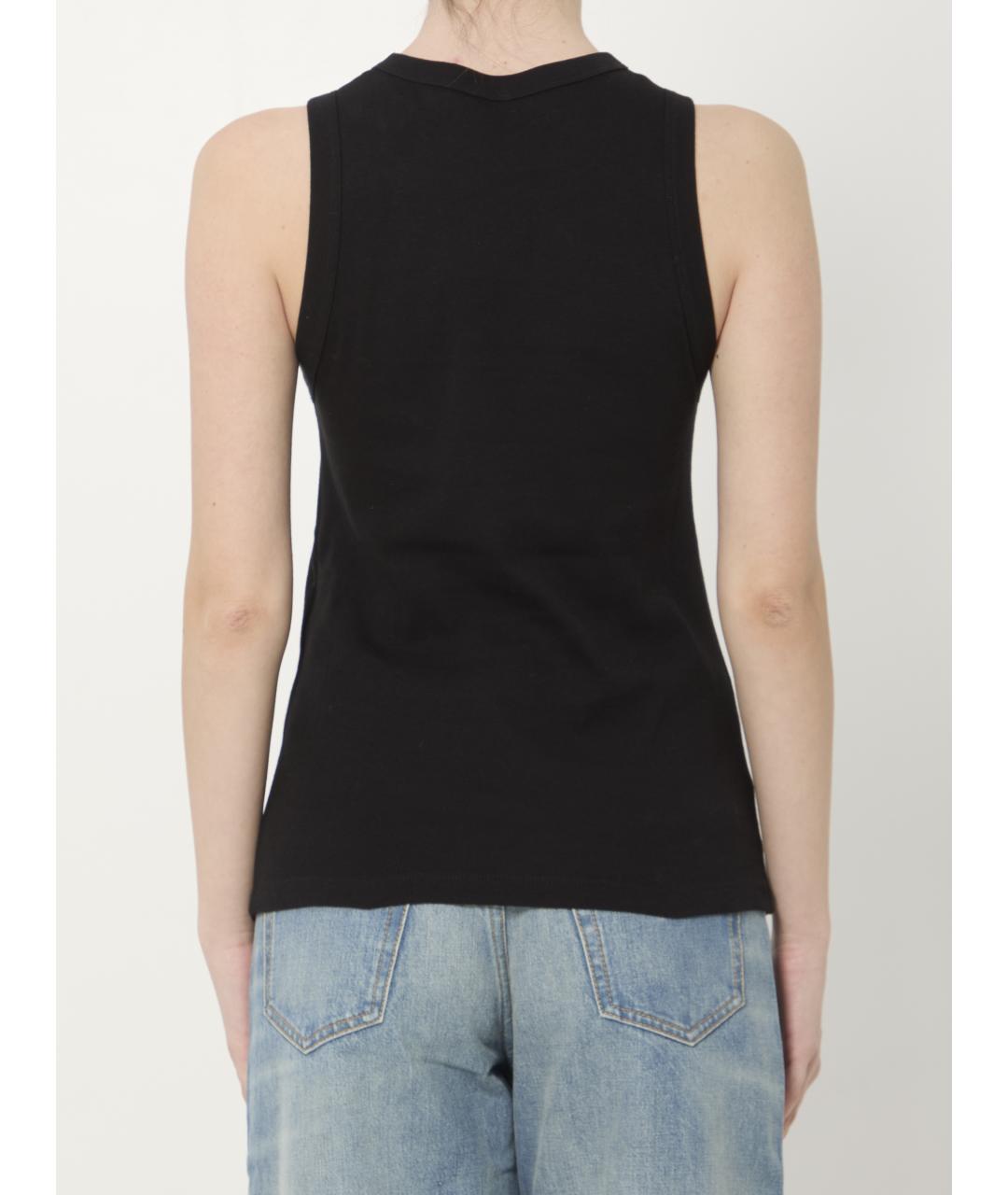 SAINT LAURENT Черная хлопковая майка, фото 4