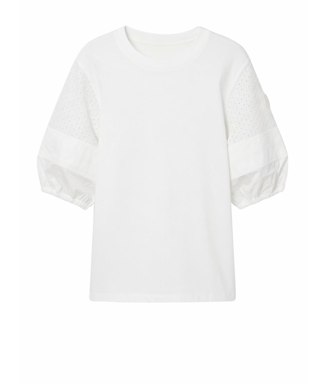 MONCLER Белая хлопковая футболка, фото 1