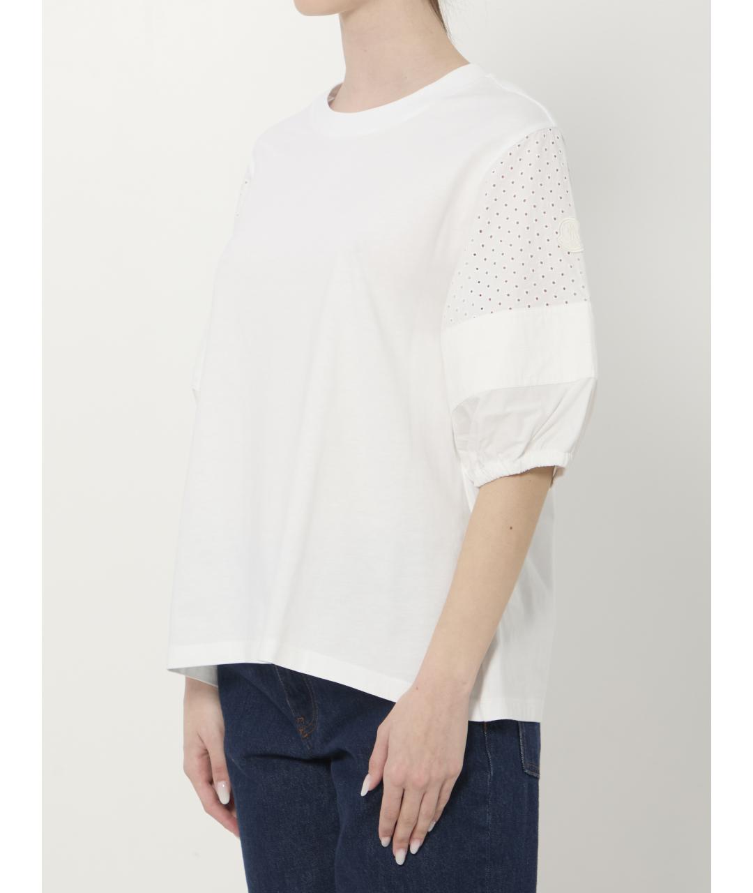 MONCLER Белая хлопковая футболка, фото 2