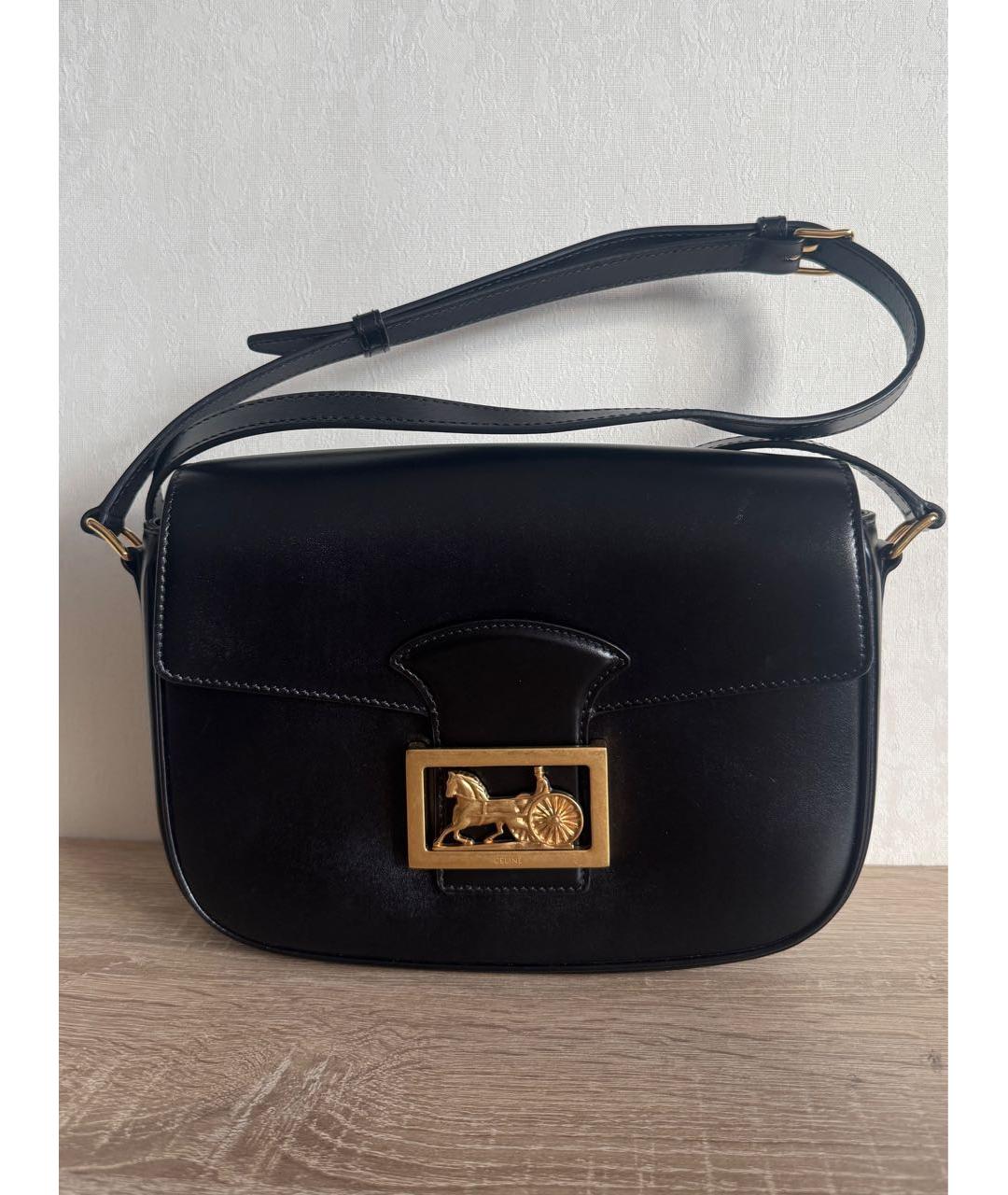 CELINE Черная кожаная сумка через плечо, фото 9