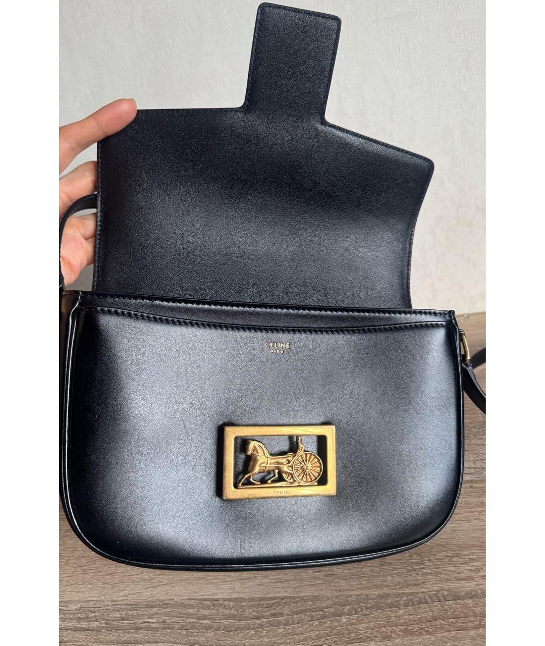 CELINE Черная кожаная сумка через плечо, фото 7
