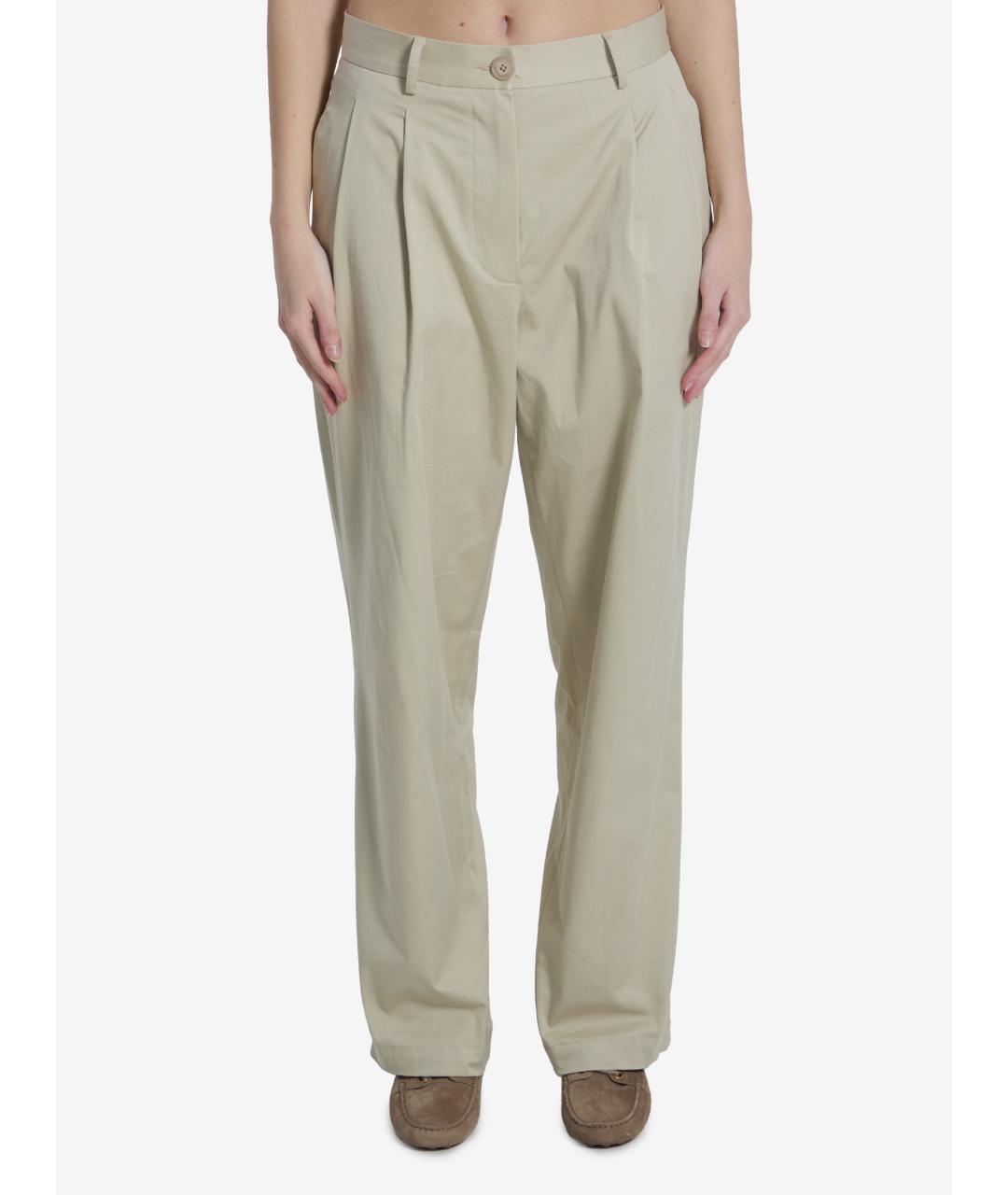 TAGLIATORE Бежевые льняные прямые брюки, фото 5