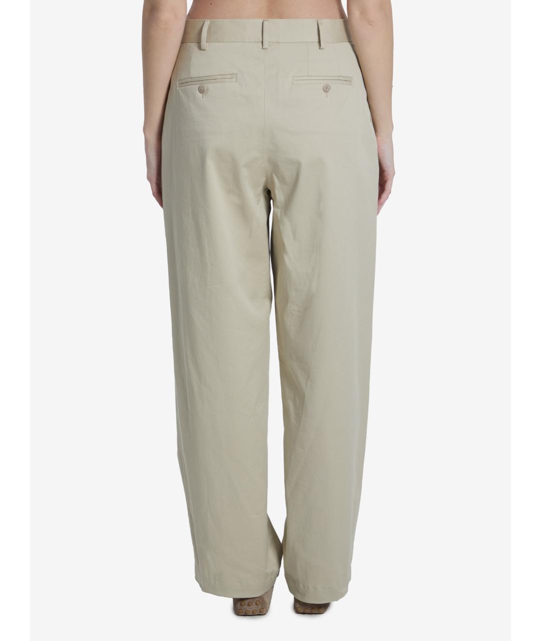 TAGLIATORE Бежевые льняные прямые брюки, фото 2