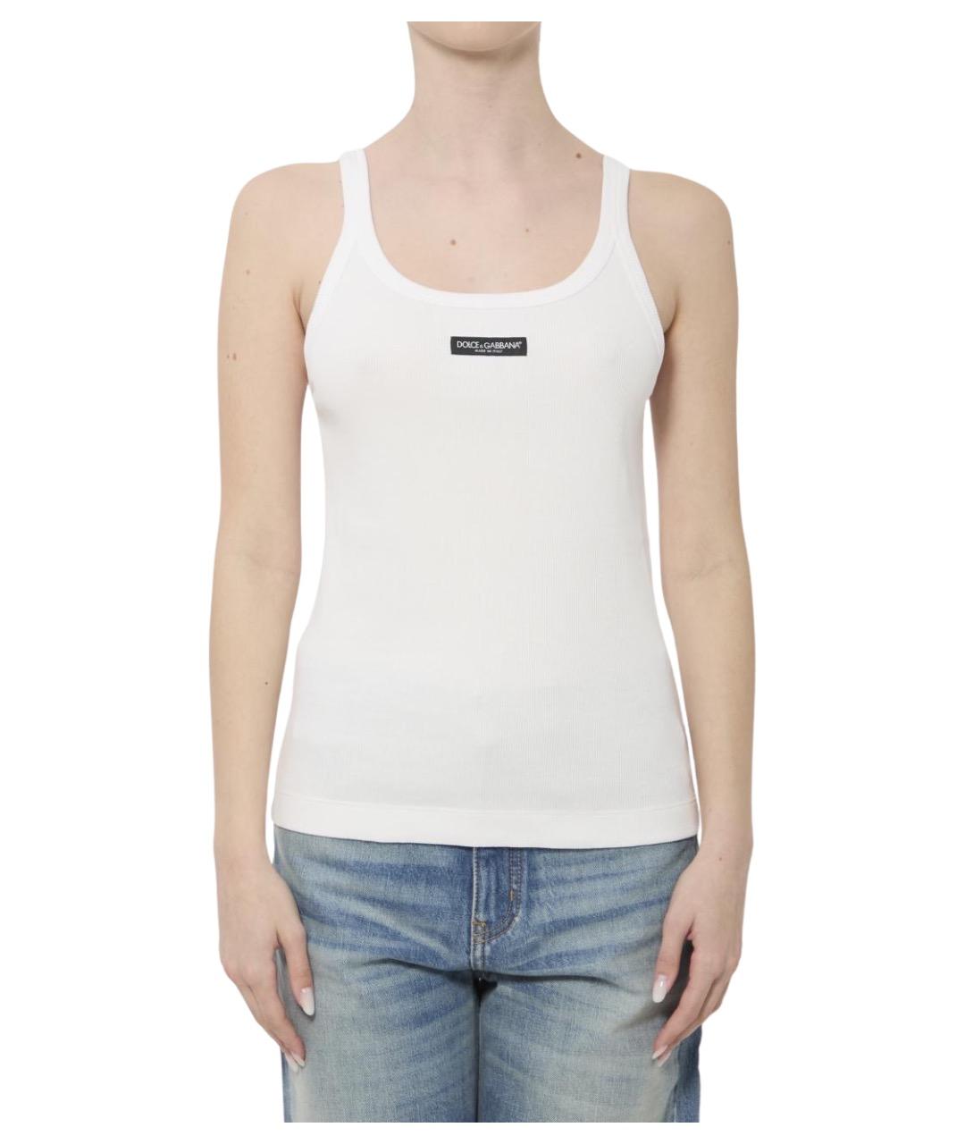 DOLCE&GABBANA Белая хлопковая майка, фото 1
