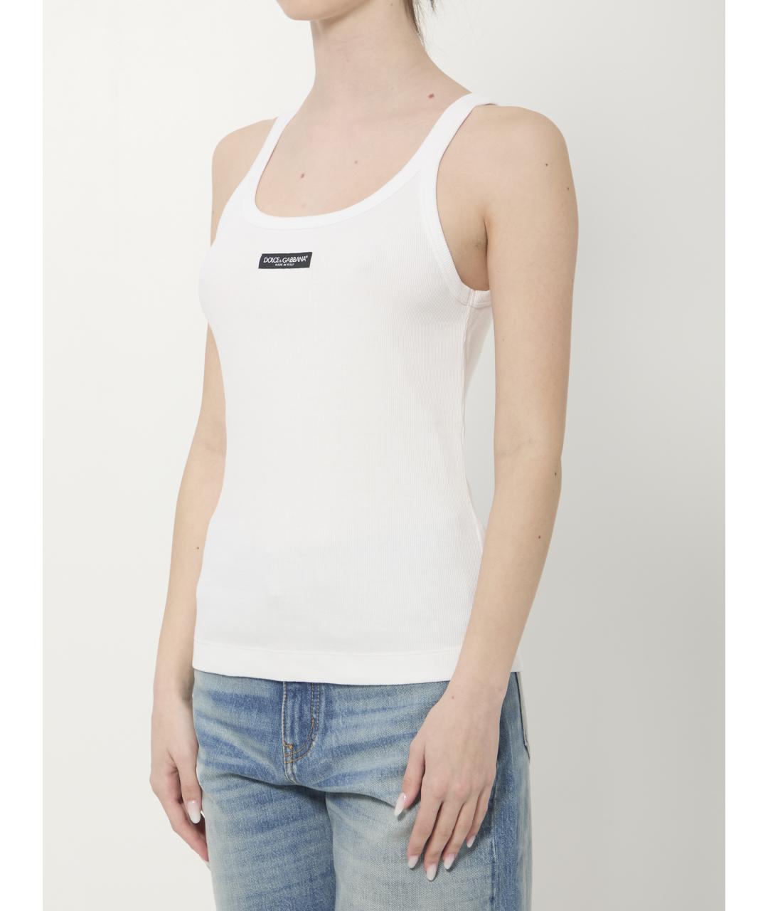 DOLCE&GABBANA Белая хлопковая майка, фото 2