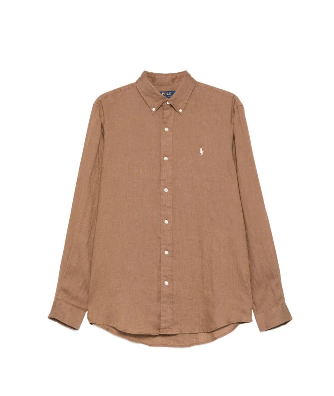 POLO RALPH LAUREN Коричневая льняная кэжуал рубашка, фото 1