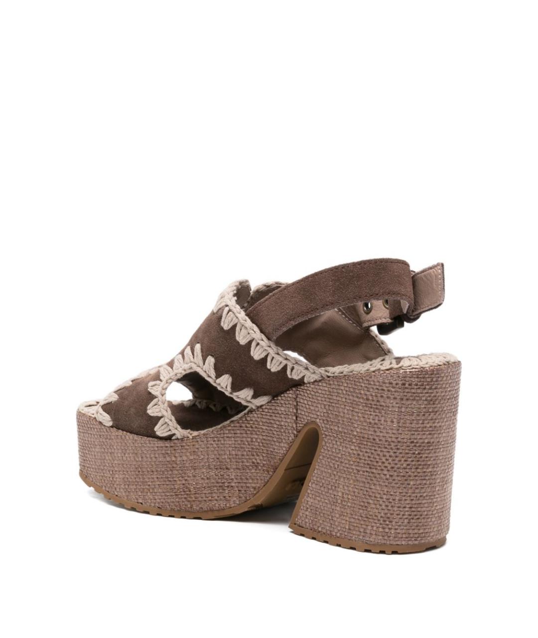 MOU Коричневые замшевые босоножки, фото 2