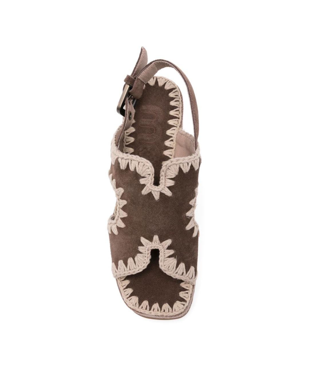 MOU Коричневые замшевые босоножки, фото 4