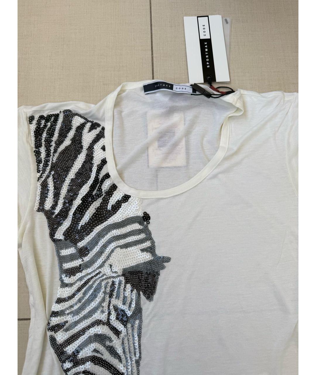 MAX MARA Белая вискозная футболка, фото 3