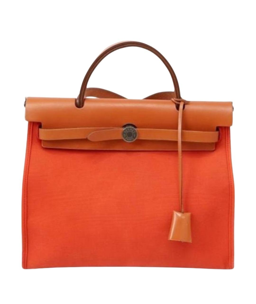 HERMES Оранжевая деним сумка через плечо, фото 1